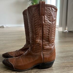 Vintage Tony Lama Brown Leather Western Boots